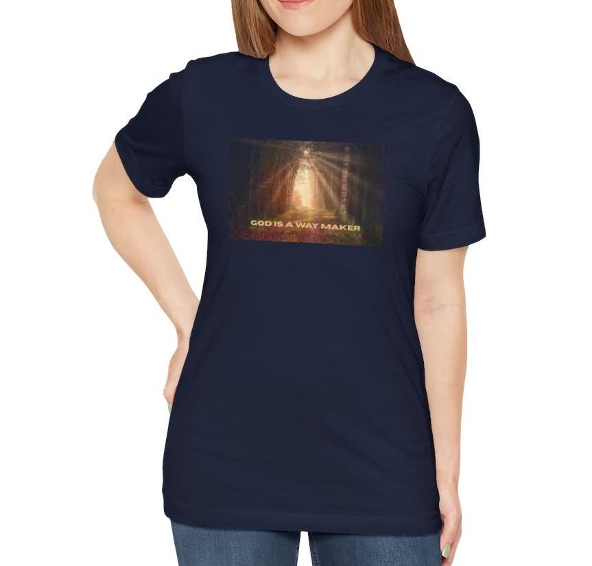 Women's God is a Way Maker Jersey Short Sleeve Tee, Sz XS - 5X