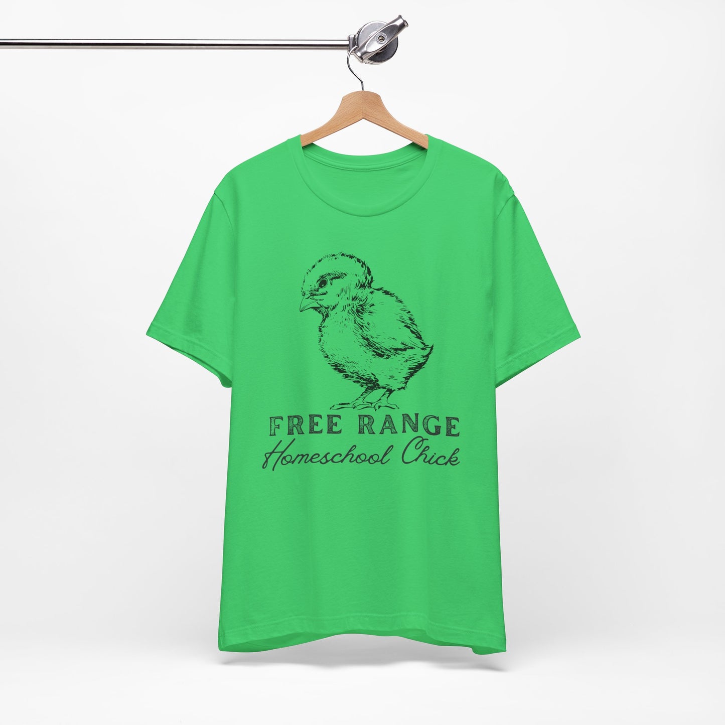 Free Range Homeschool Chick Jersey Short Sleeve Tee Sz. S-5XL
