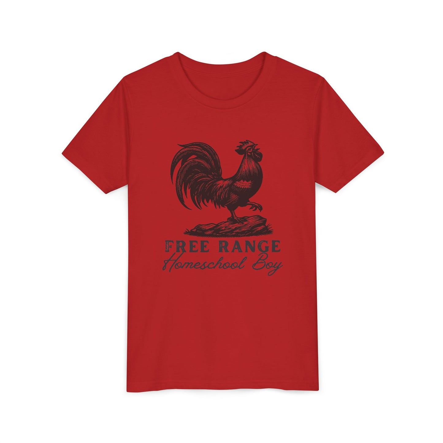 Free Range Homeschool Boy Youth Short Sleeve Tee Sz. S-XL