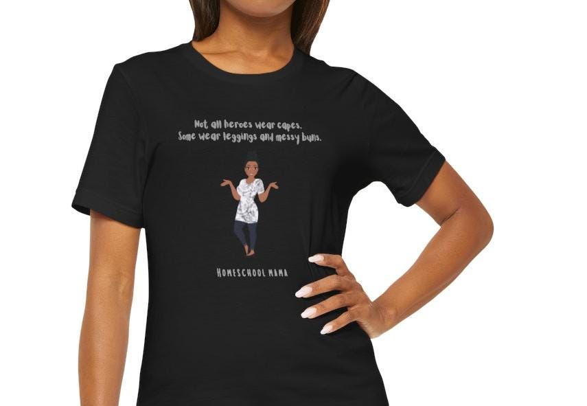 African American Homeschool Mama Hero Jersey Short Sleeve Tee