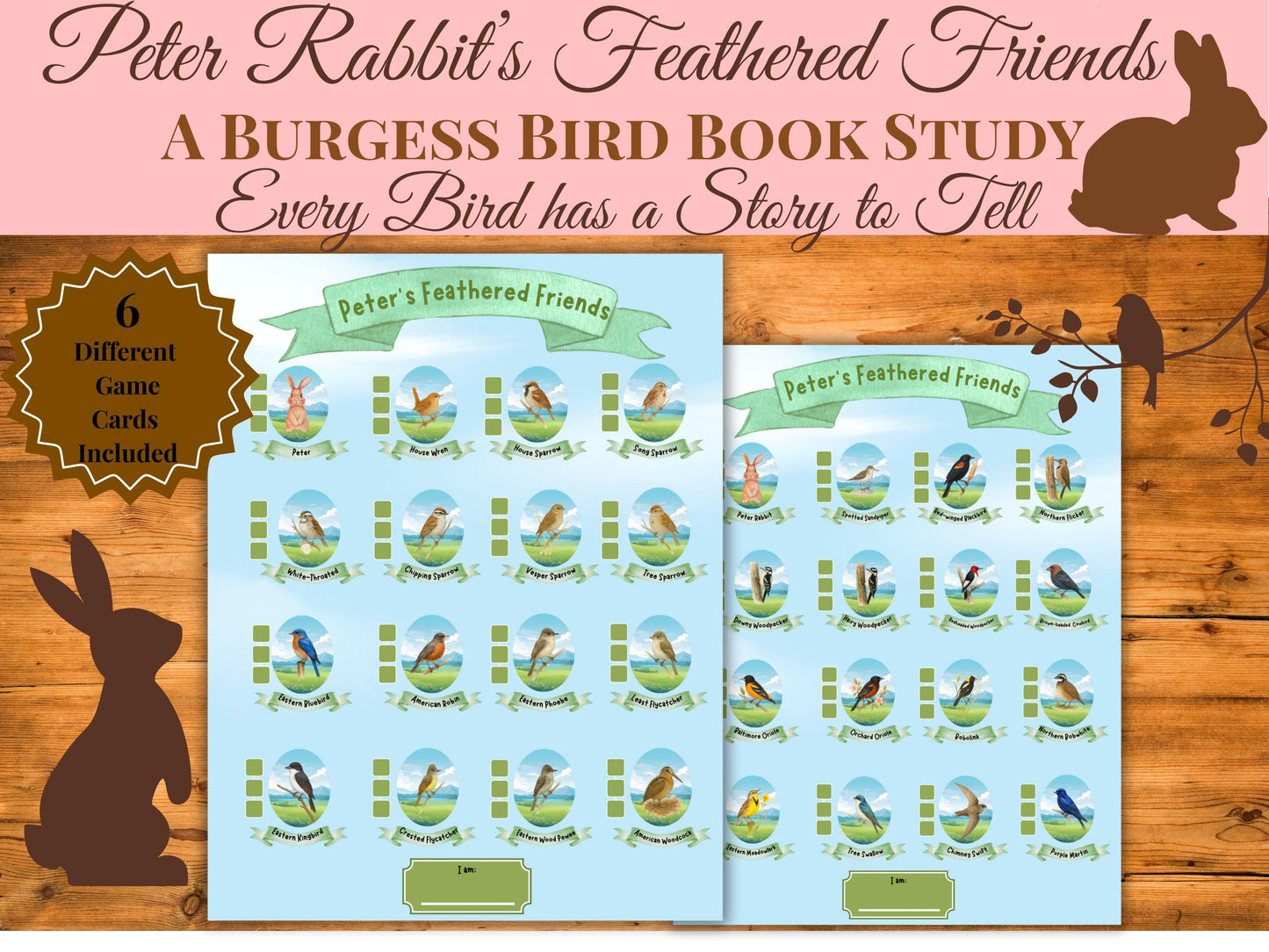 Burgess Bird Book Nature Study Bundle | Yearlong Homeschool Workbook + Watercolor Art Cards + Bird Game