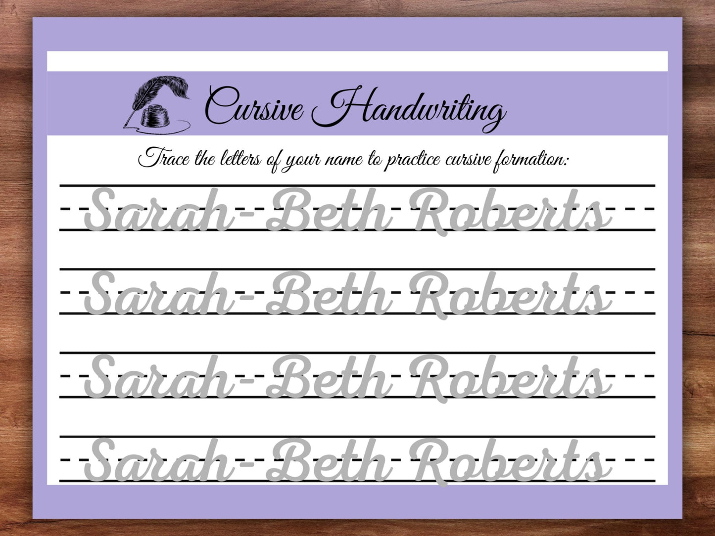 Editable Name Tracing Worksheets: Print & Cursive Handwriting Practice (Canva Template Digital Download