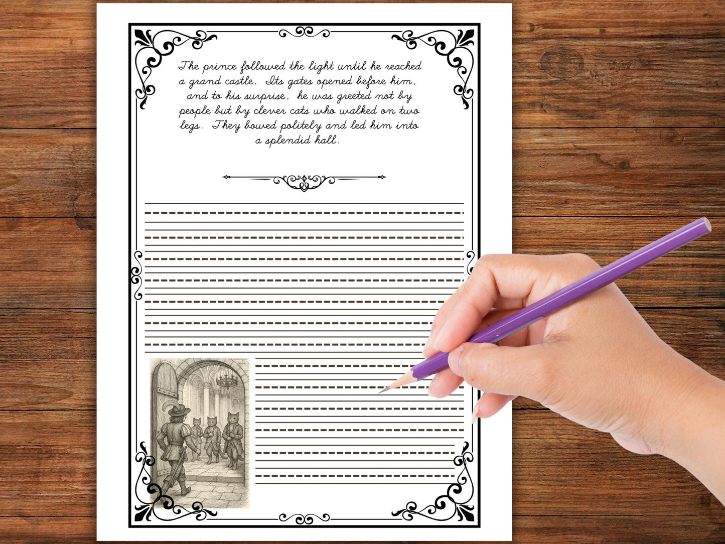 Forgotten Fairy Tales and Fables – The White Cat | Cursive Handwriting Copywork
