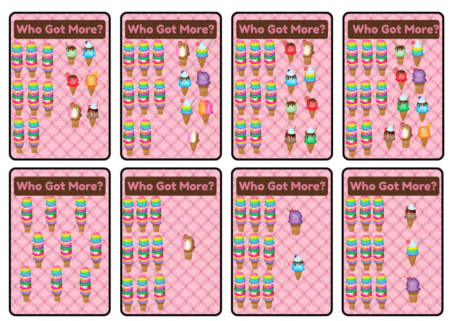 Ice Cream Math Card Game: Sundae Showdown Place Value (PDF Download)