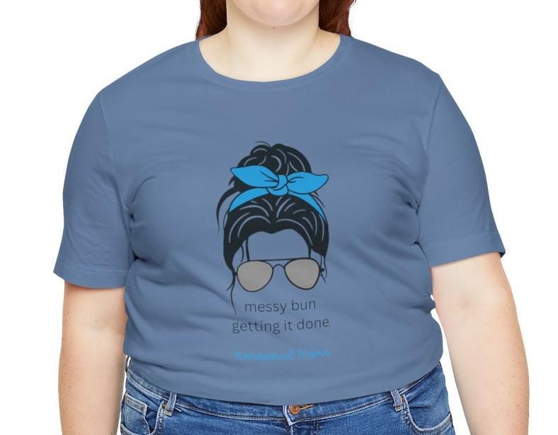 Women's Messy Bun Homeschool Mama Jersey Short Sleeve Tee