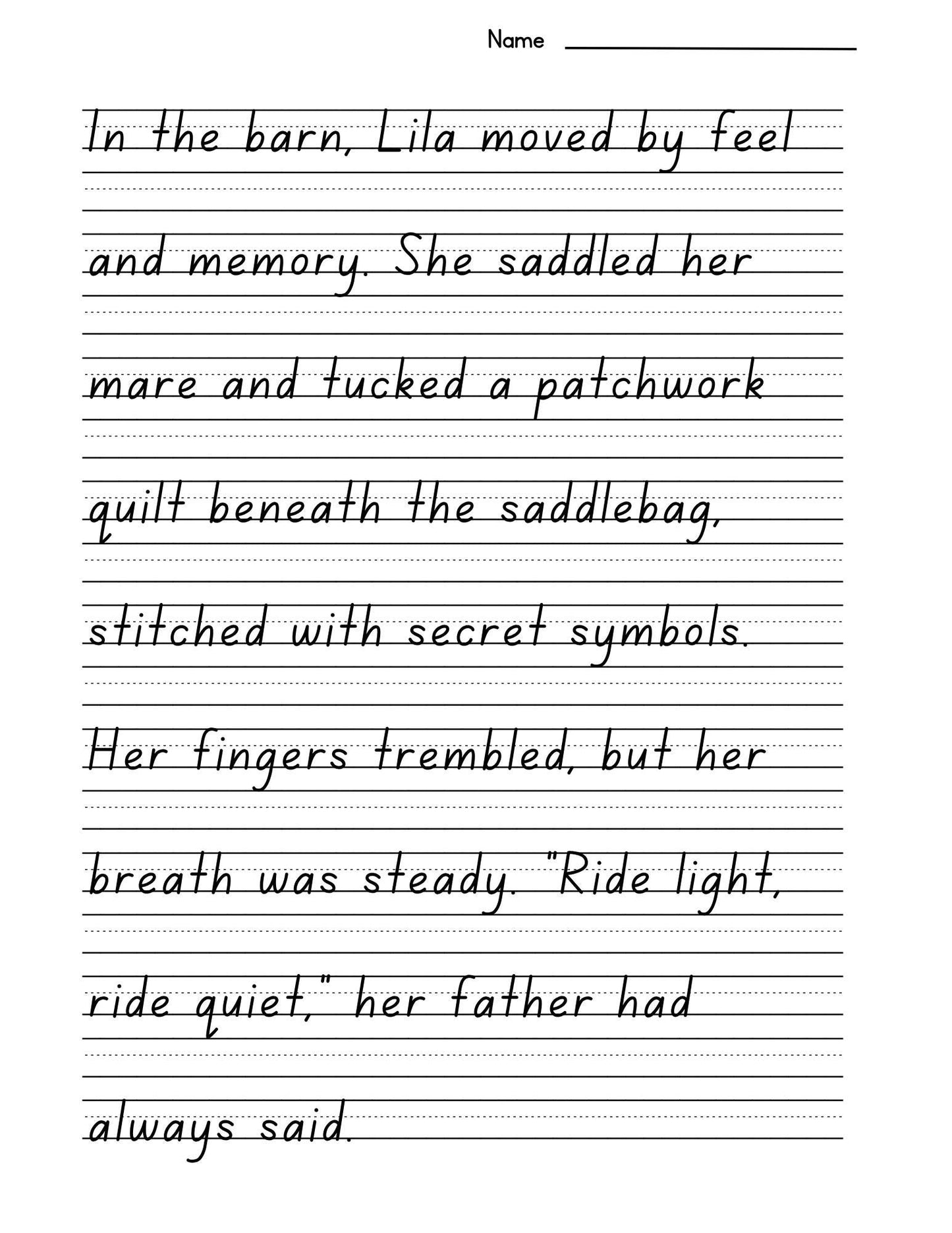 Underground Railroad Story Copywork: Cursive & Print Editions (PDF Download)