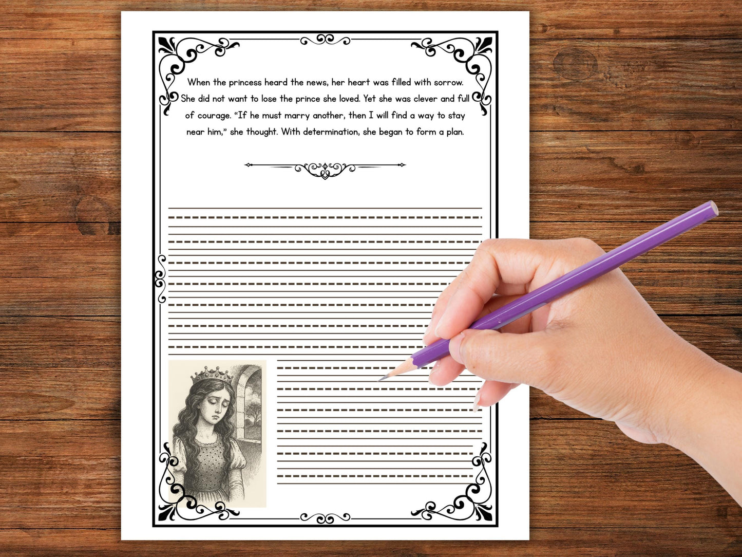 Grimm's Fairy Tale Copywork: Twelve Huntsmen Handwriting Practice (PDF Download)