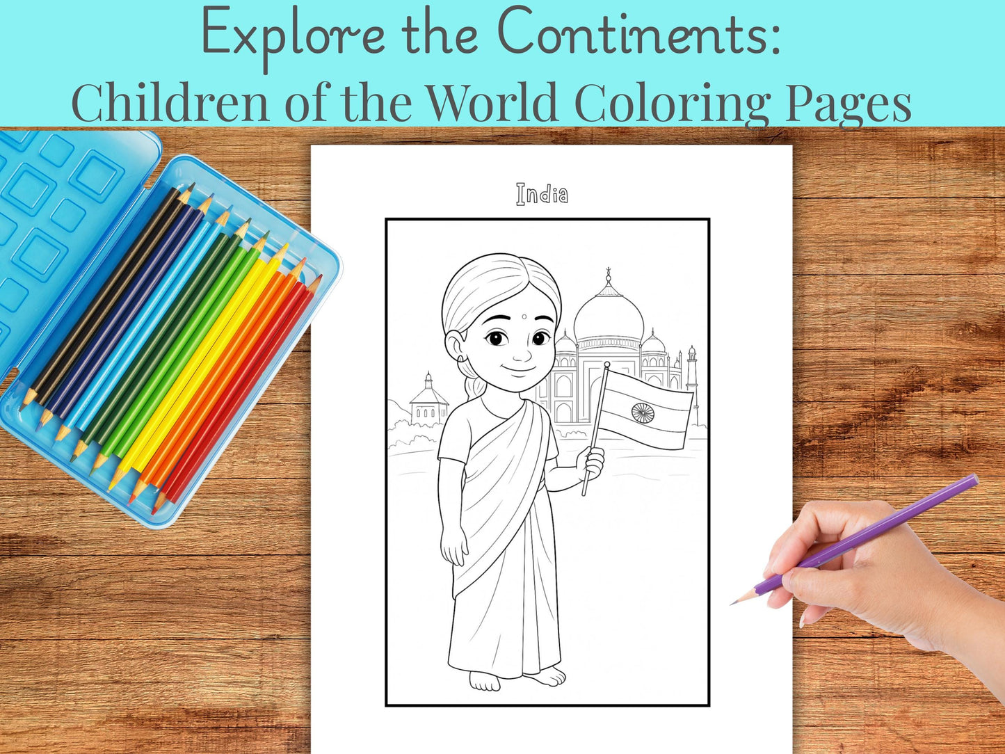 Children of the World Coloring Pages: Geography & Animals (PDF Download, 48 Printable Sheets)