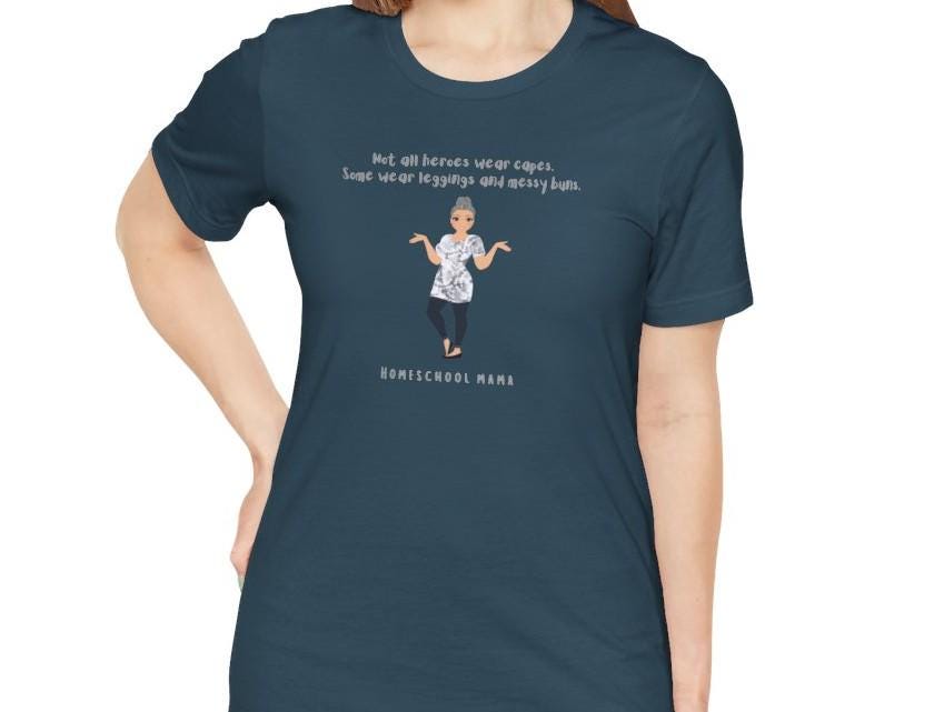 Gray Haired Homeschool Mama Hero Jersey Short Sleeve Tee