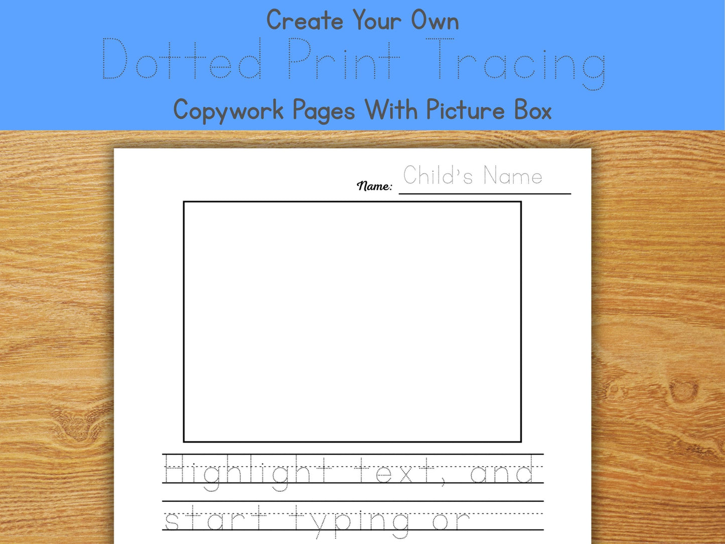 Editable Handwriting Tracing Worksheet: Dotted Font Printing Practice (Printable Template)