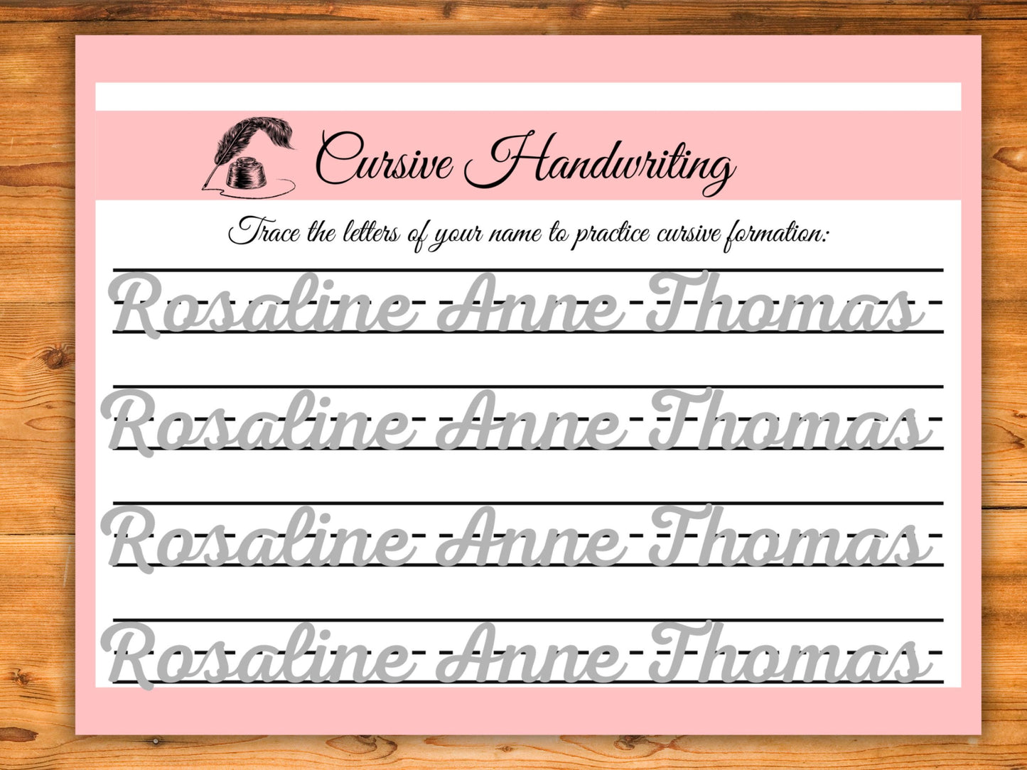 Editable Cursive Name Tracing Worksheet: Canva Template (Homeschool Printable)