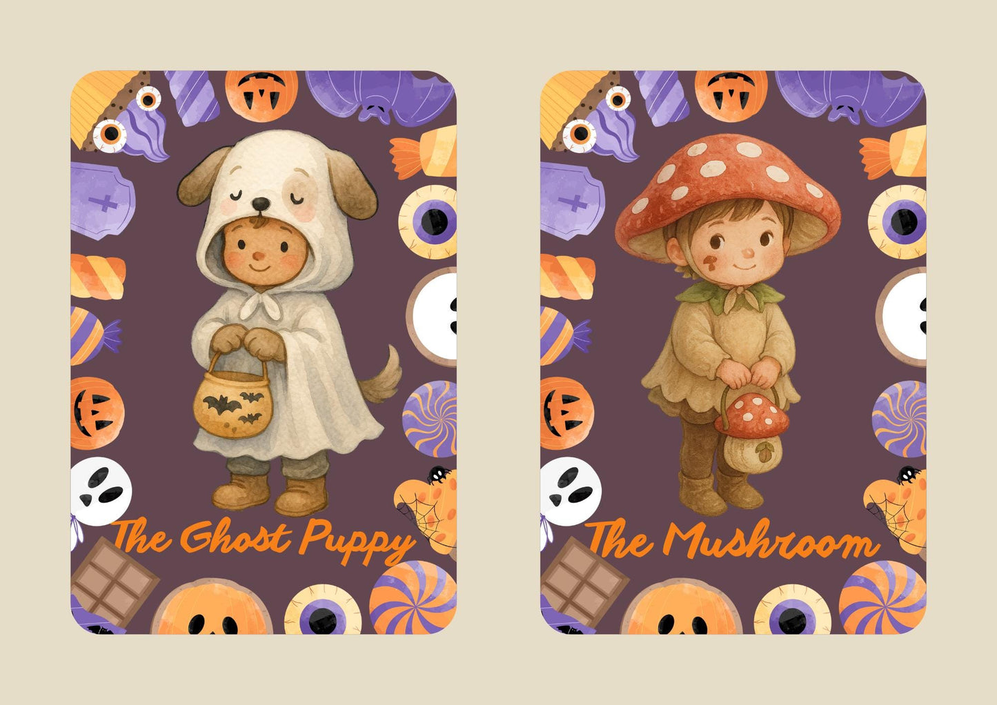 Halloween Costume Charades Game: 87 Watercolor Printable Cards (PDF Download)