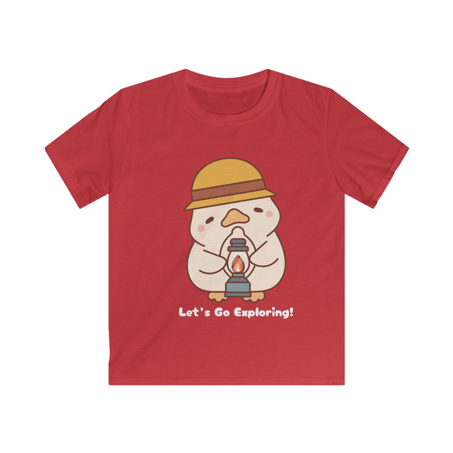 Kids "Let's Go Exploring" Duck Tee: Softstyle Cotton T-Shirt