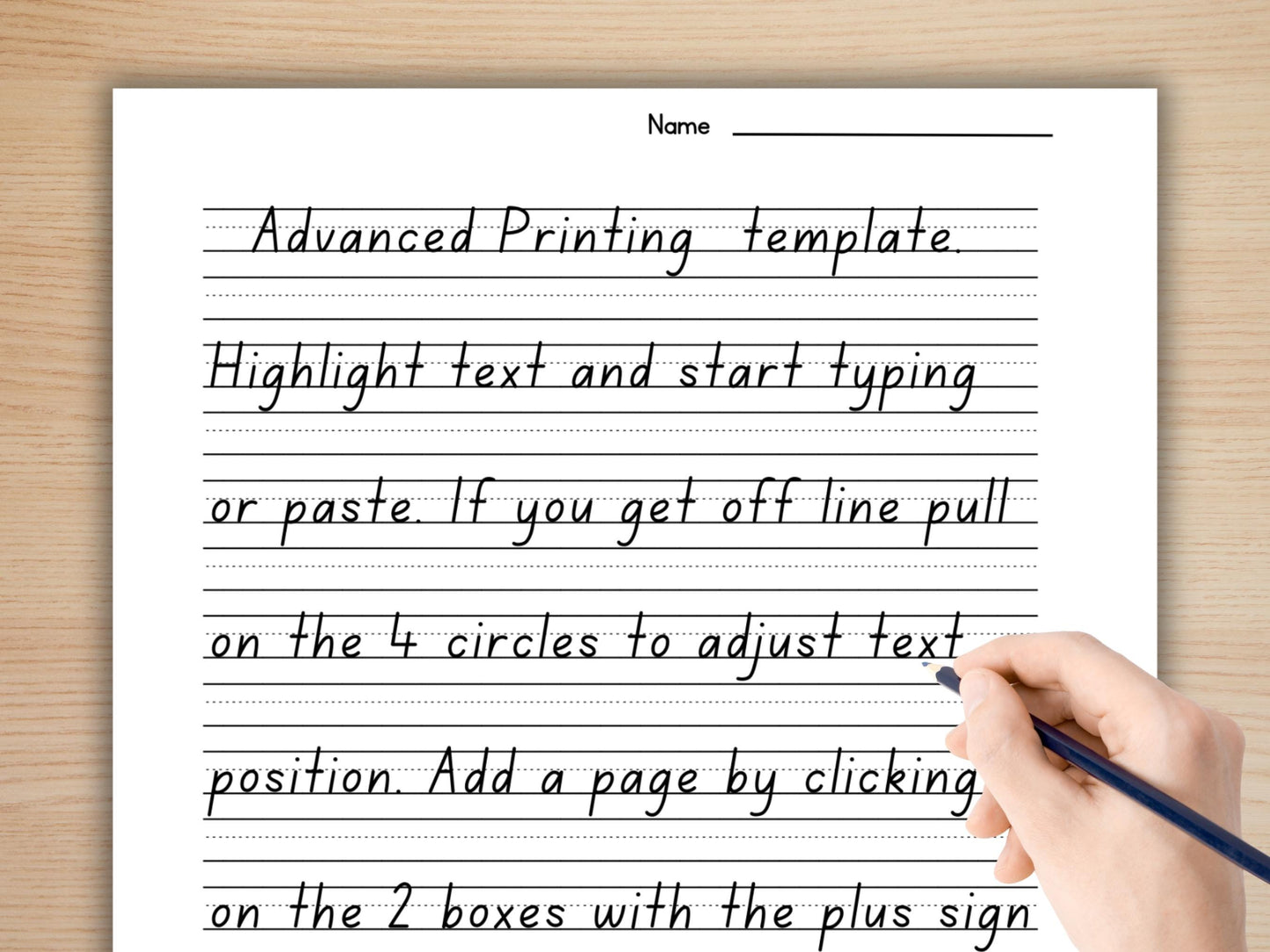 Editable Print Copywork Worksheet Template – Custom Handwriting Pages in Canva