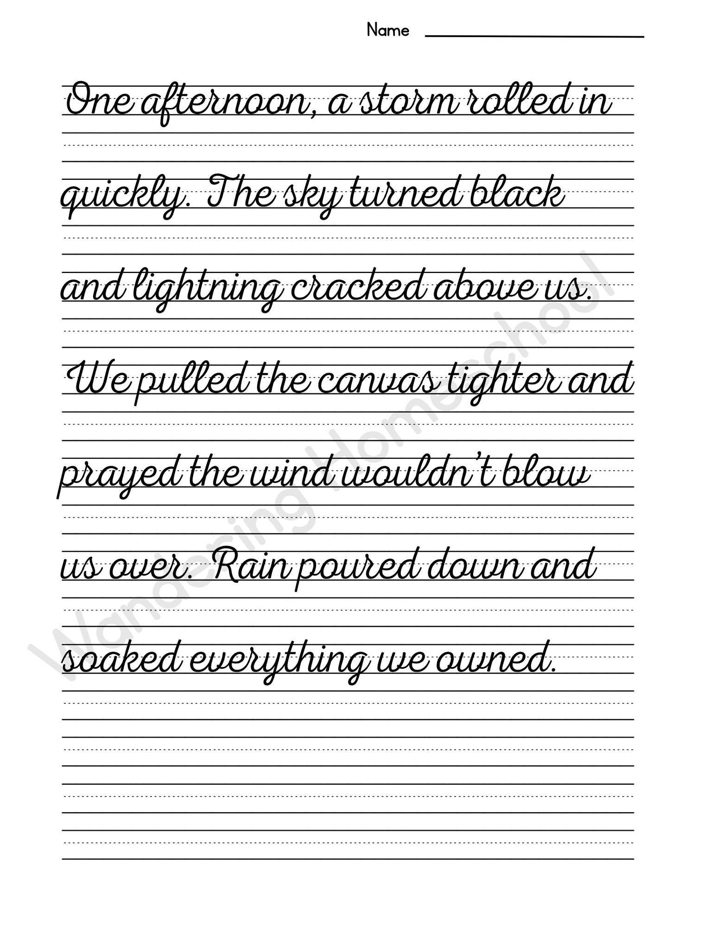 Wagon Train Cursive Copywork: A Pioneer Girl’s Journey Across America (Grades 2–6)