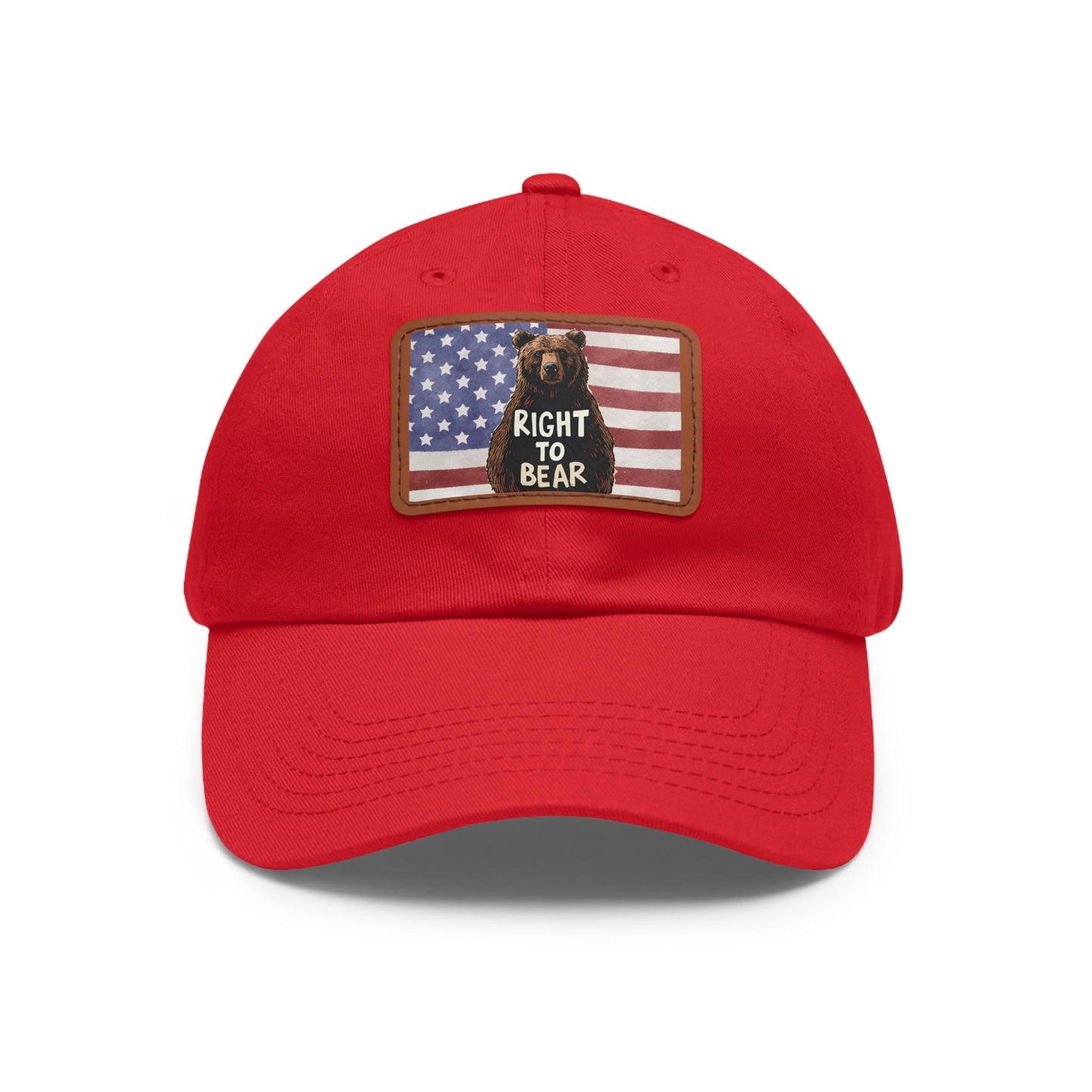 Patriotic Right to Bear Dad Hat with Leather Patch (Rectangle)