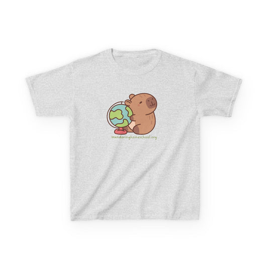 Kids Capybara Globe Cute Animal Tee