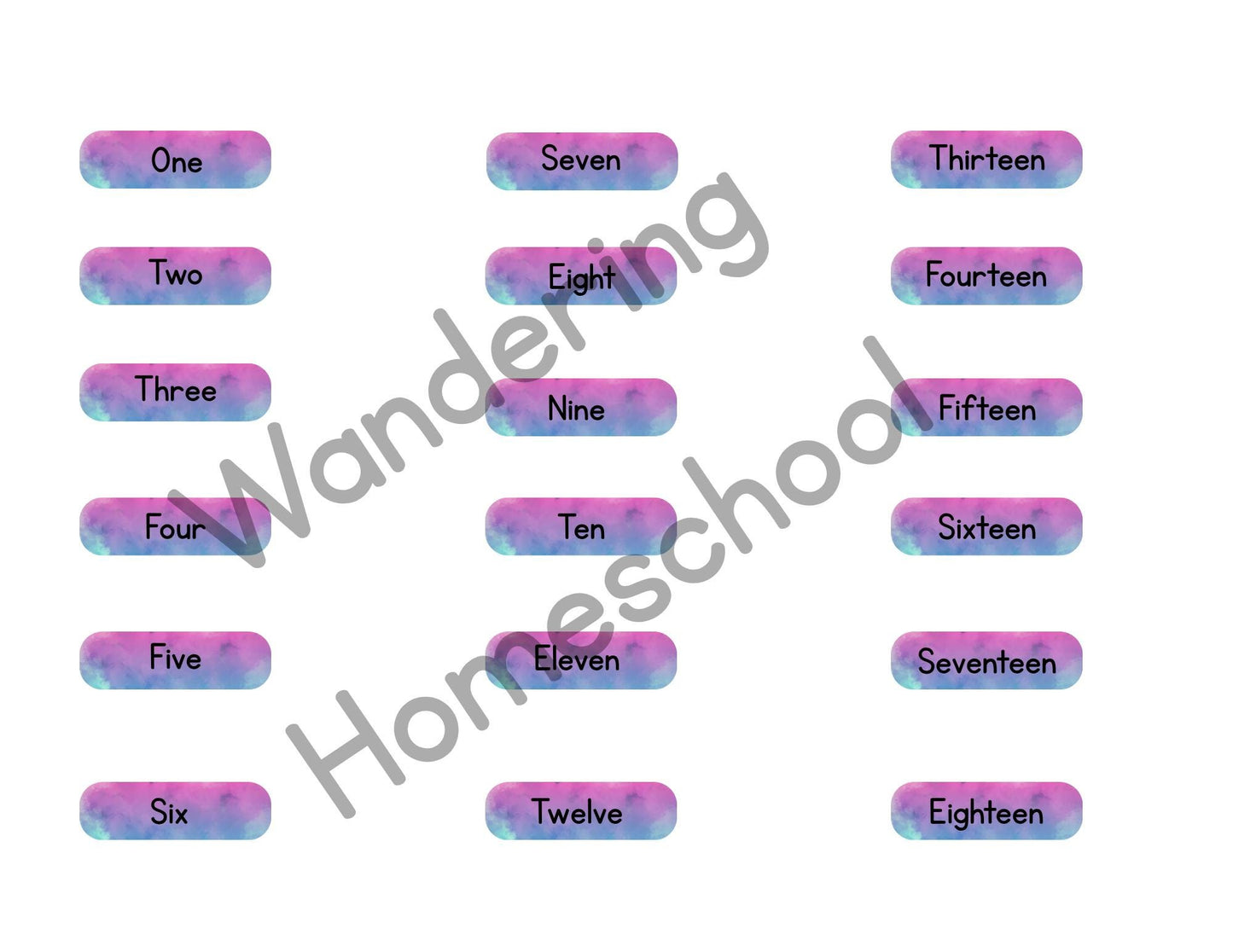 Printable Match the Number Word to the Number (1–24)