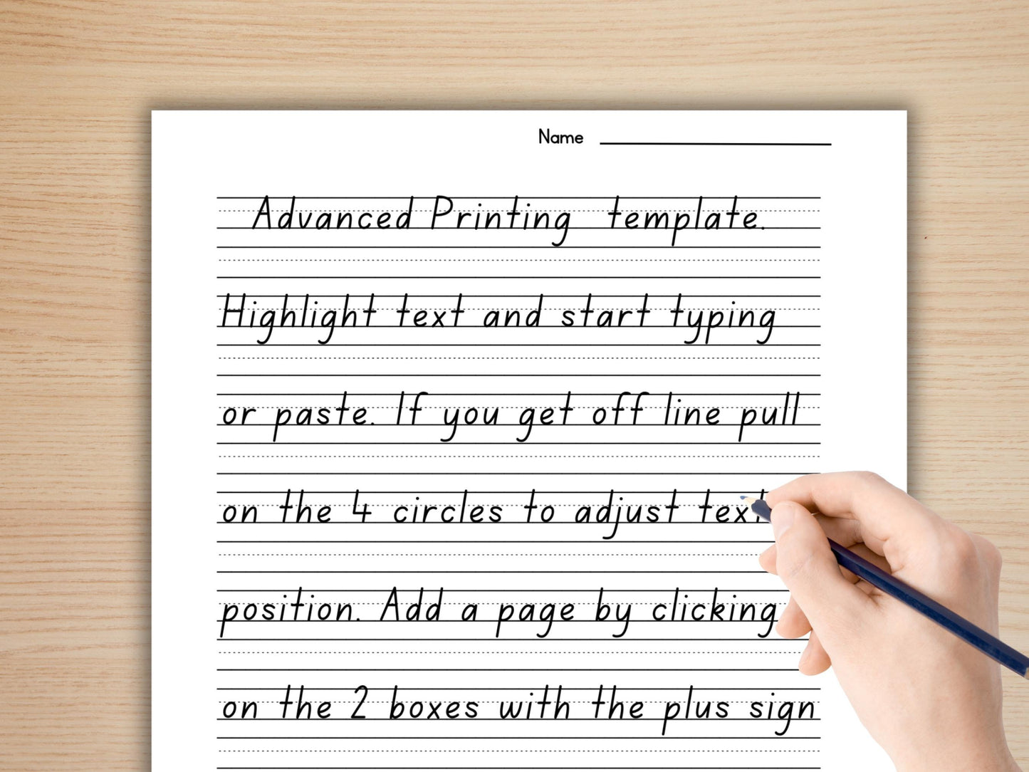 Editable Print Copywork Worksheet Template – Custom Handwriting Pages in Canva