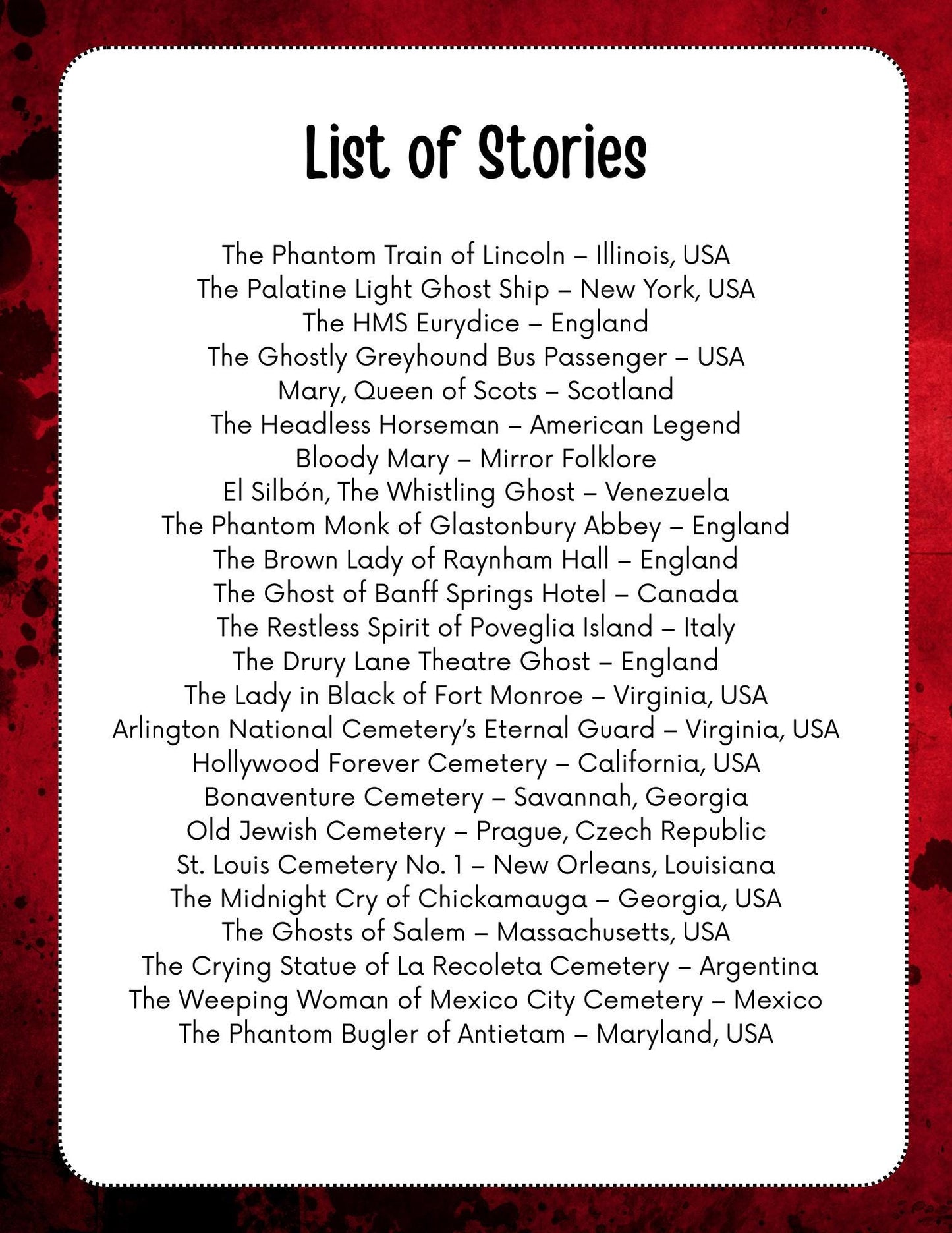 Haunted History Reading Comprehension Workbook: 50 Ghost Stories (PDF Download