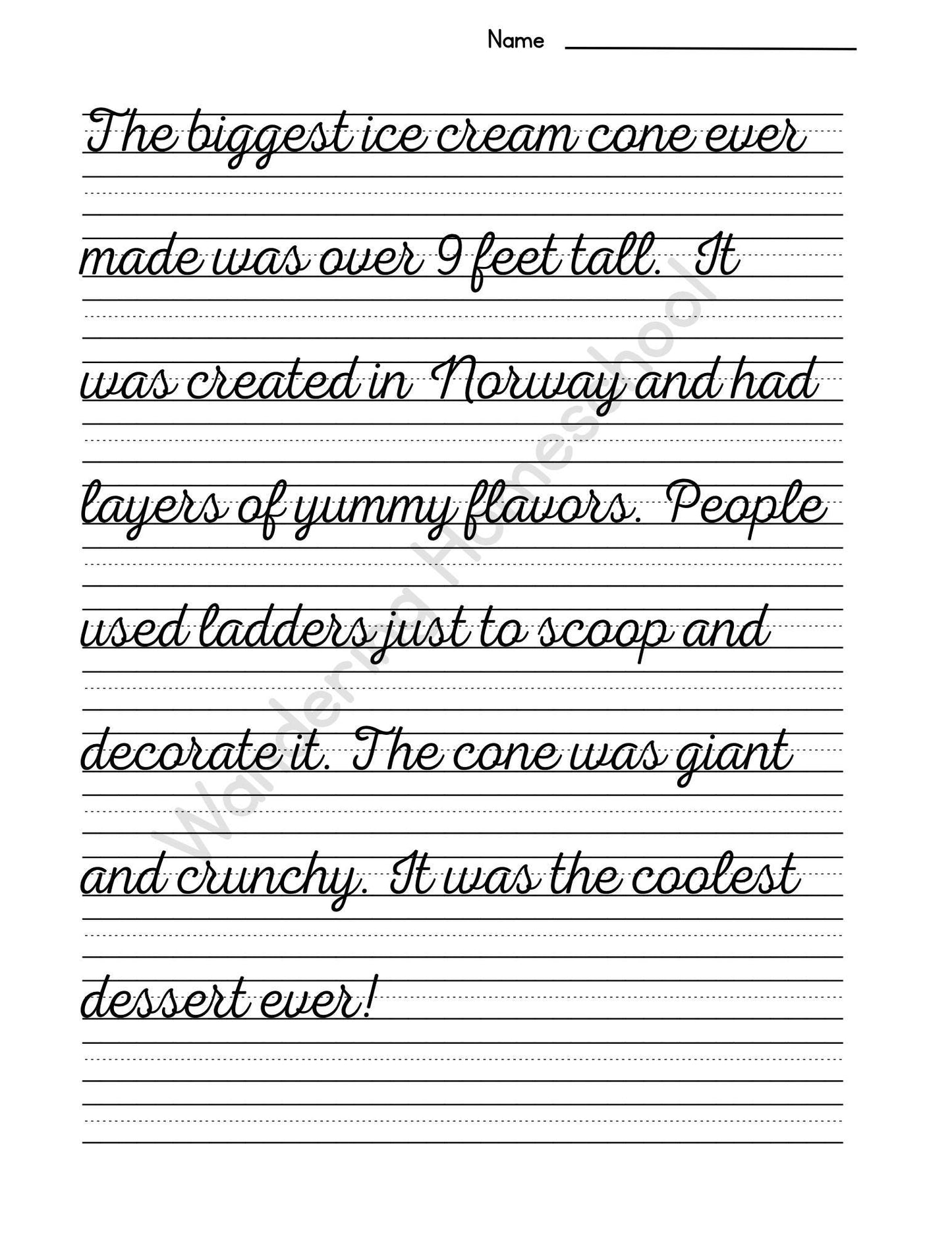 World Record Wonders: Cursive Copywork for Champions