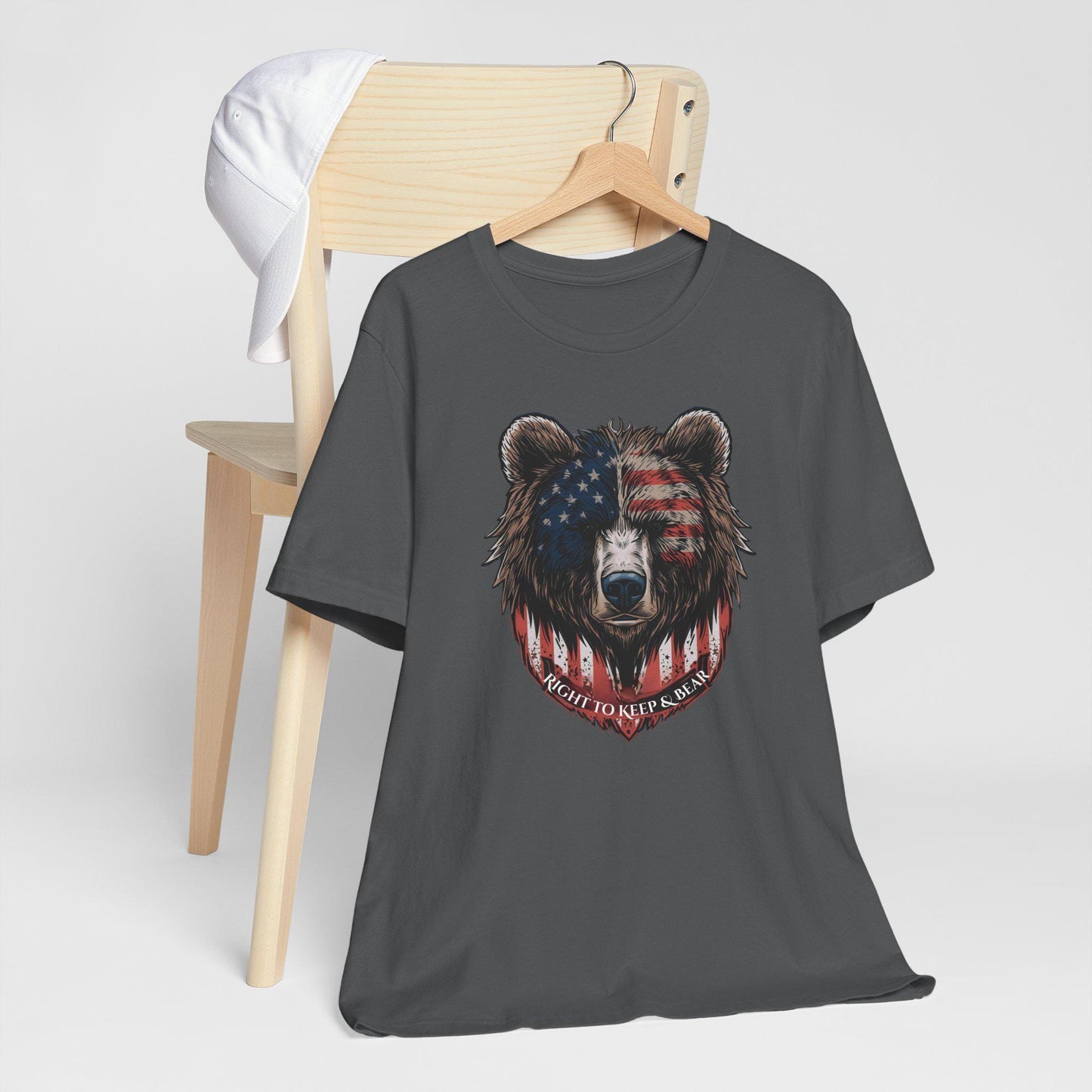 Right to Keep and Bear 2A T-Shirt, Patriotic Bear American Flag Shirt, Second Amendment Graphic Tee