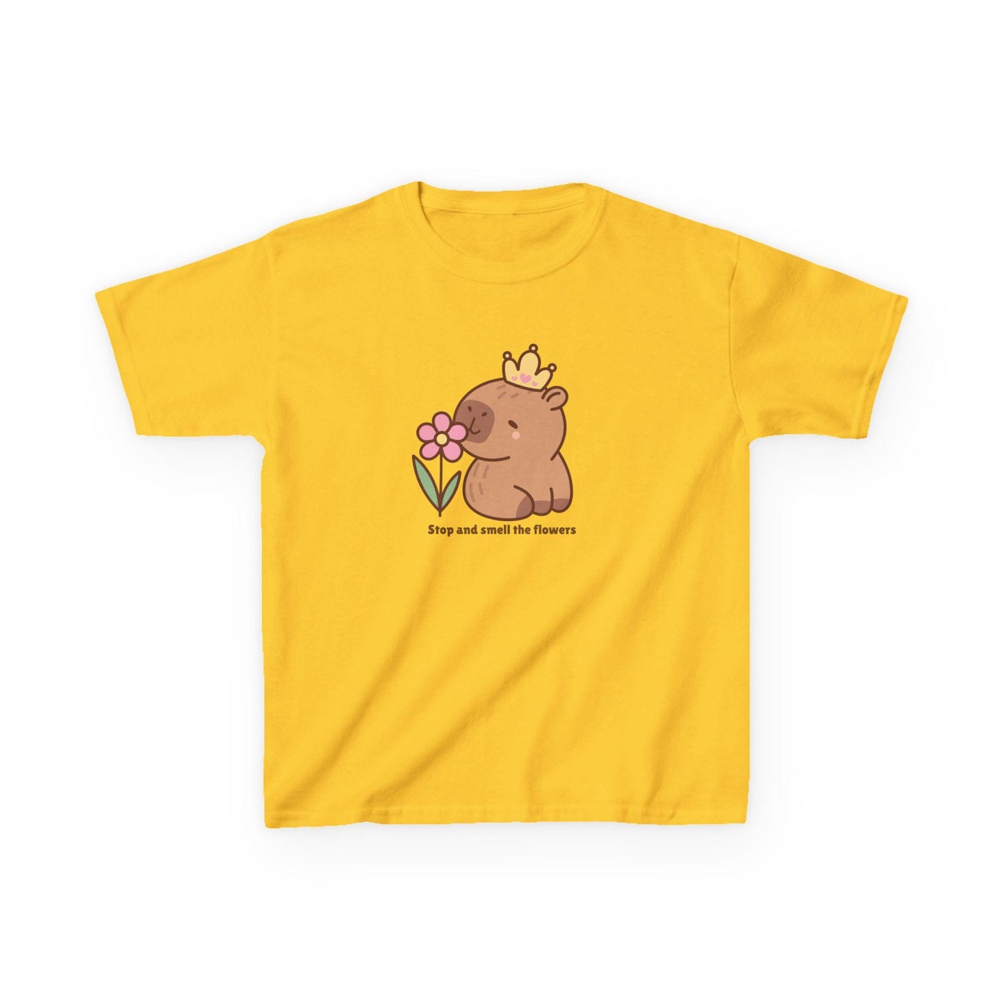 Kids Capybara Flower PrincessTee