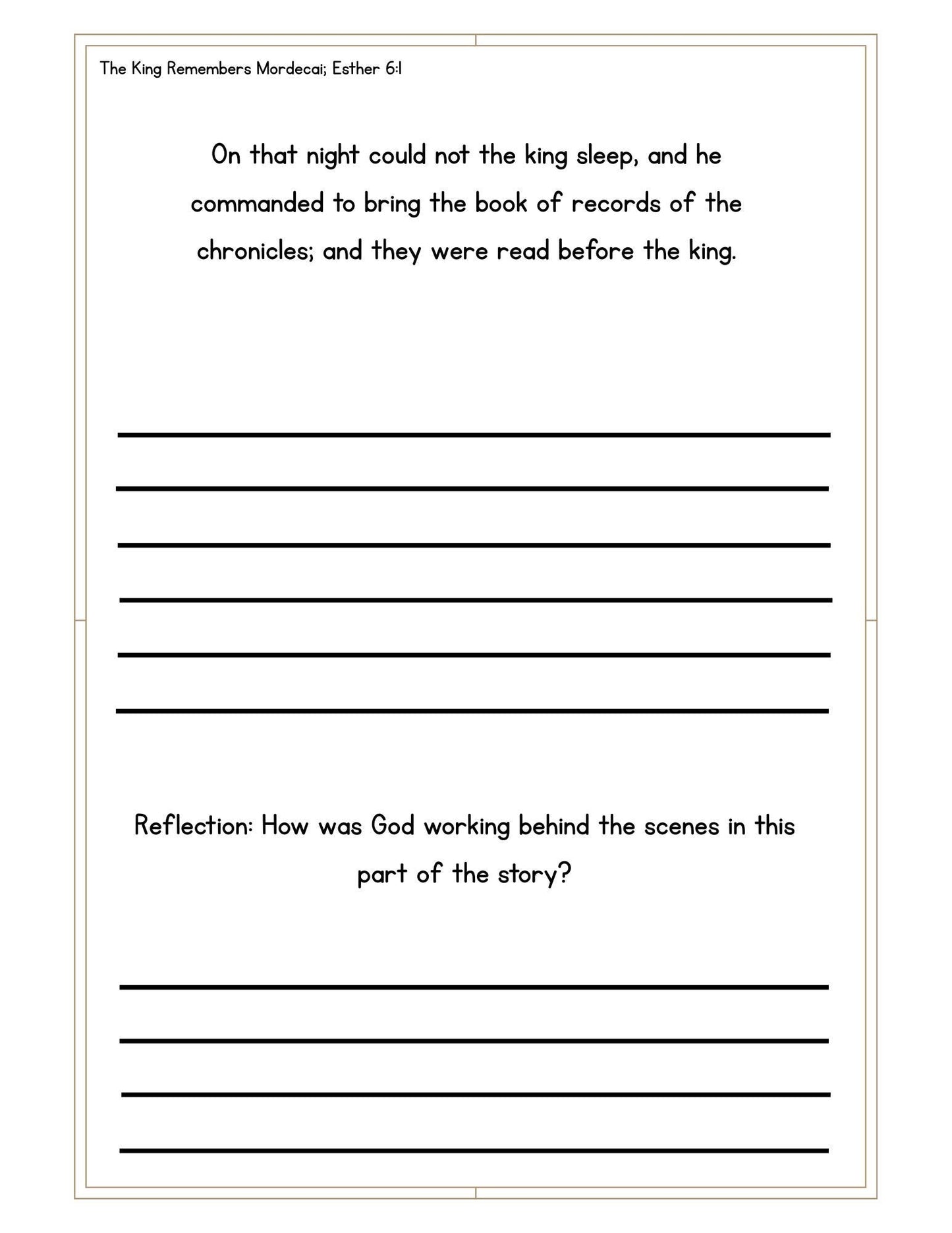 The Life of Esther Copywork | KJV Bible Verses for Girls | Scripture Print Handwriting Practice Book