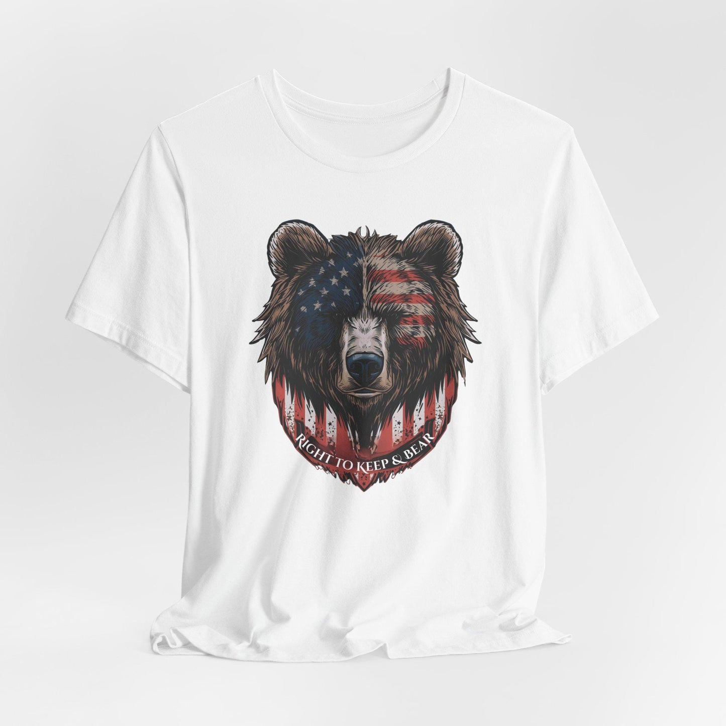 Right to Keep and Bear 2A T-Shirt, Patriotic Bear American Flag Shirt, Second Amendment Graphic Tee