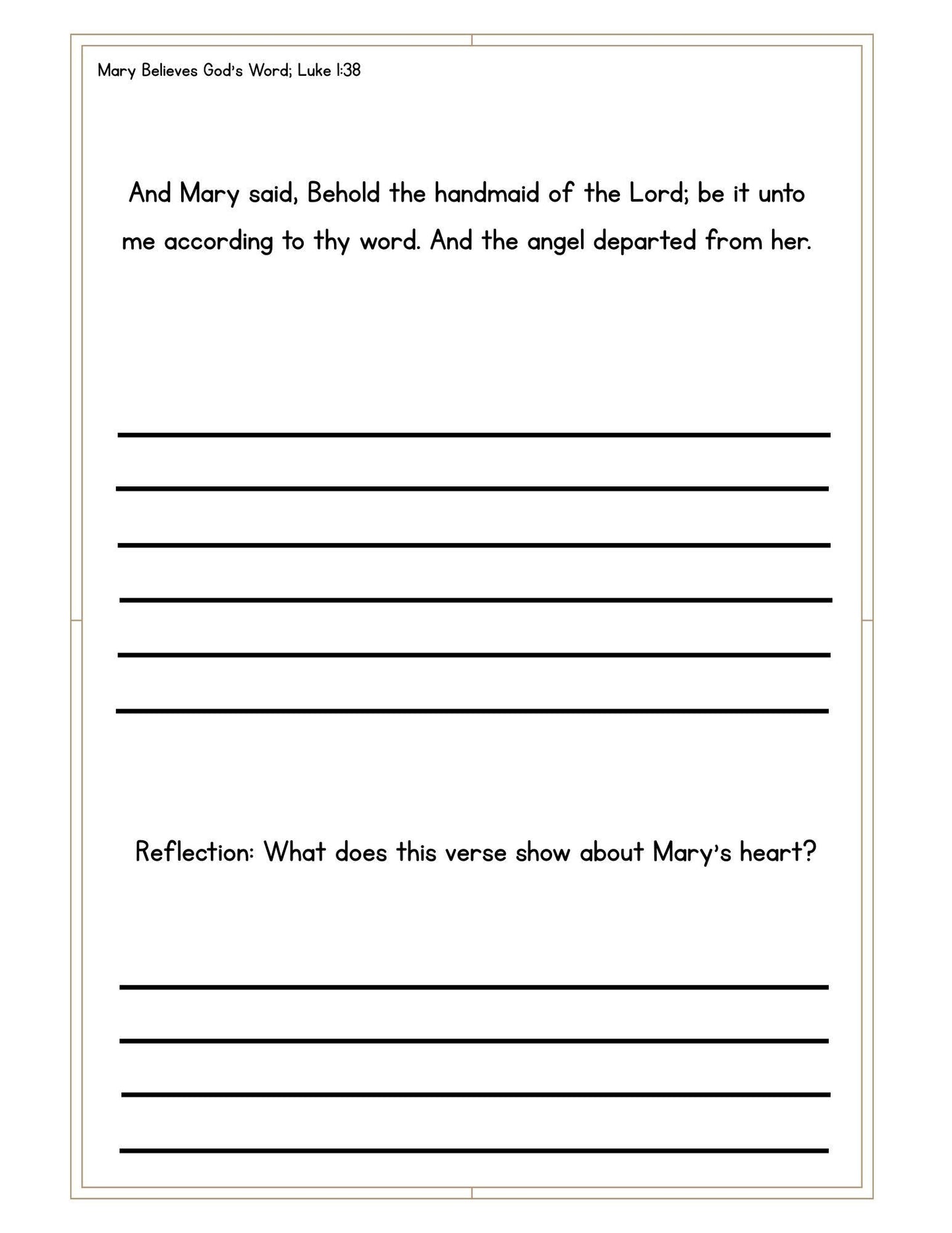Mary Mother of Jesus KJV Copywork: Christian Homeschool Bible Study