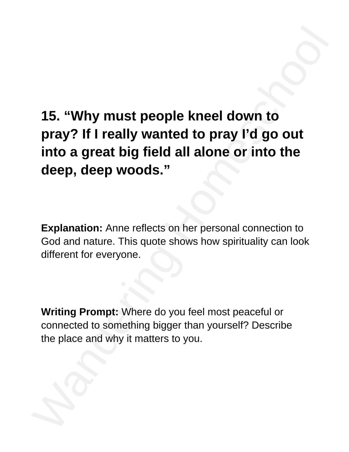 Anne of Green Gables Creative Writing Prompts – For  Homeschool Upper Elementary & Middle School Writers