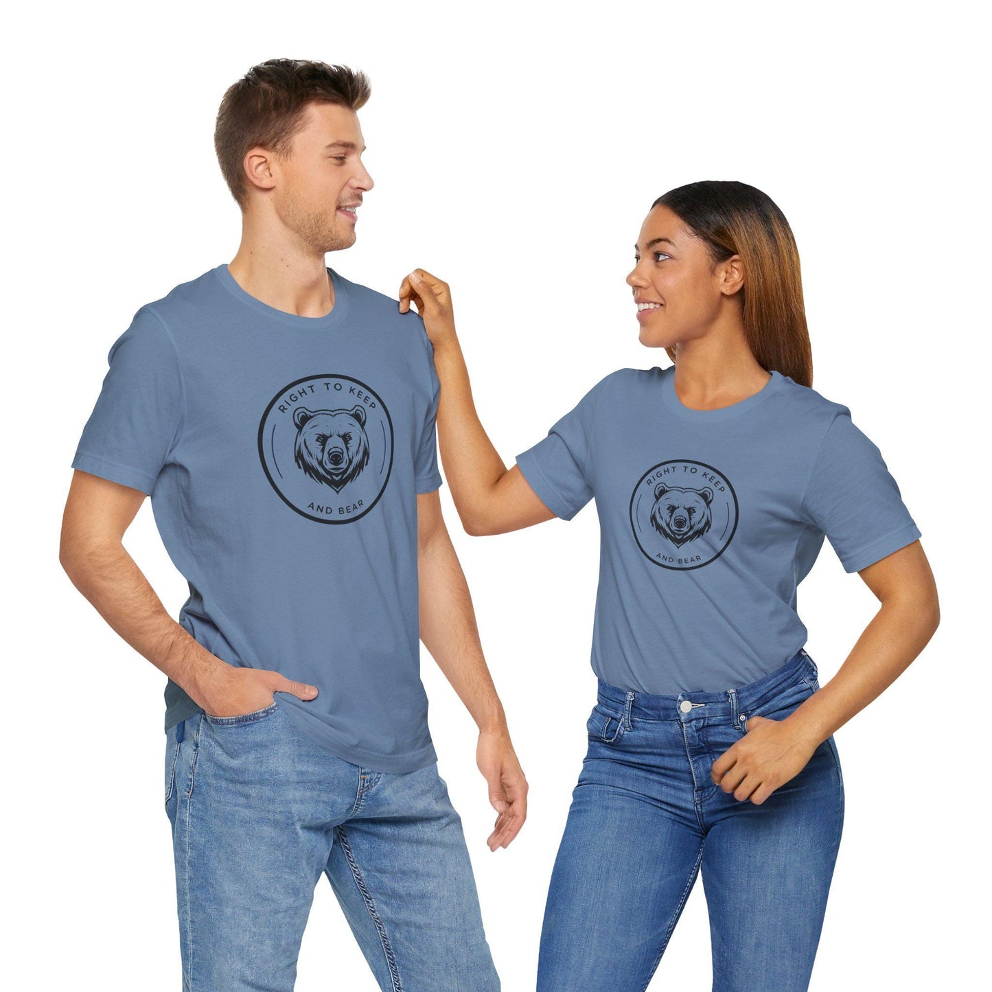 Right to Keep and Bear T-Shirt Minimalist Patriotic Bear Graphic Tee, Unisex Second Amendment Shirt