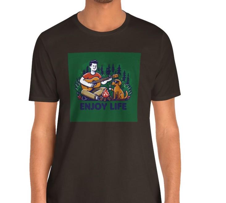Men's Enjoy Life Campfire Pup Jersey Short Sleeve Tee