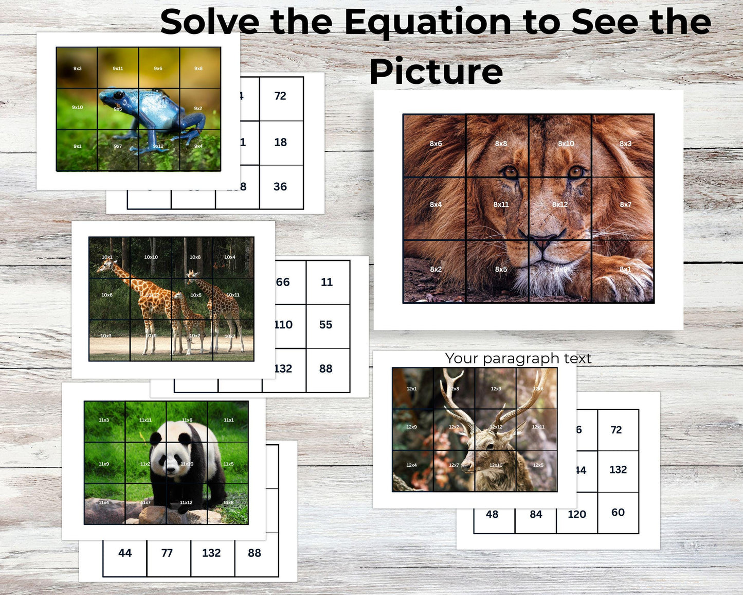 Wild Times Tables: Self-Checking Multiplication Puzzles (Facts 2–12)