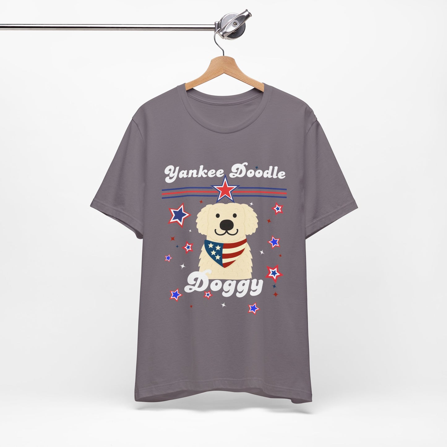 Women's Patriotic Yankee Doodle Doggy (Light) Jersey Short Sleeve Tee  Sz. S-5XL