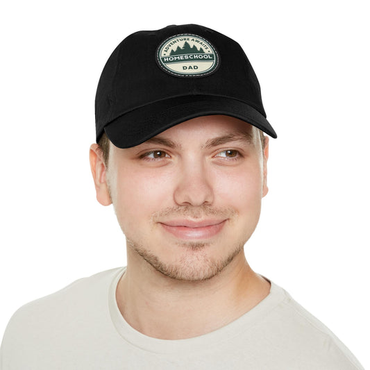 Homeschool Dad Leather Patch Hat, Family Lifestyle Gift