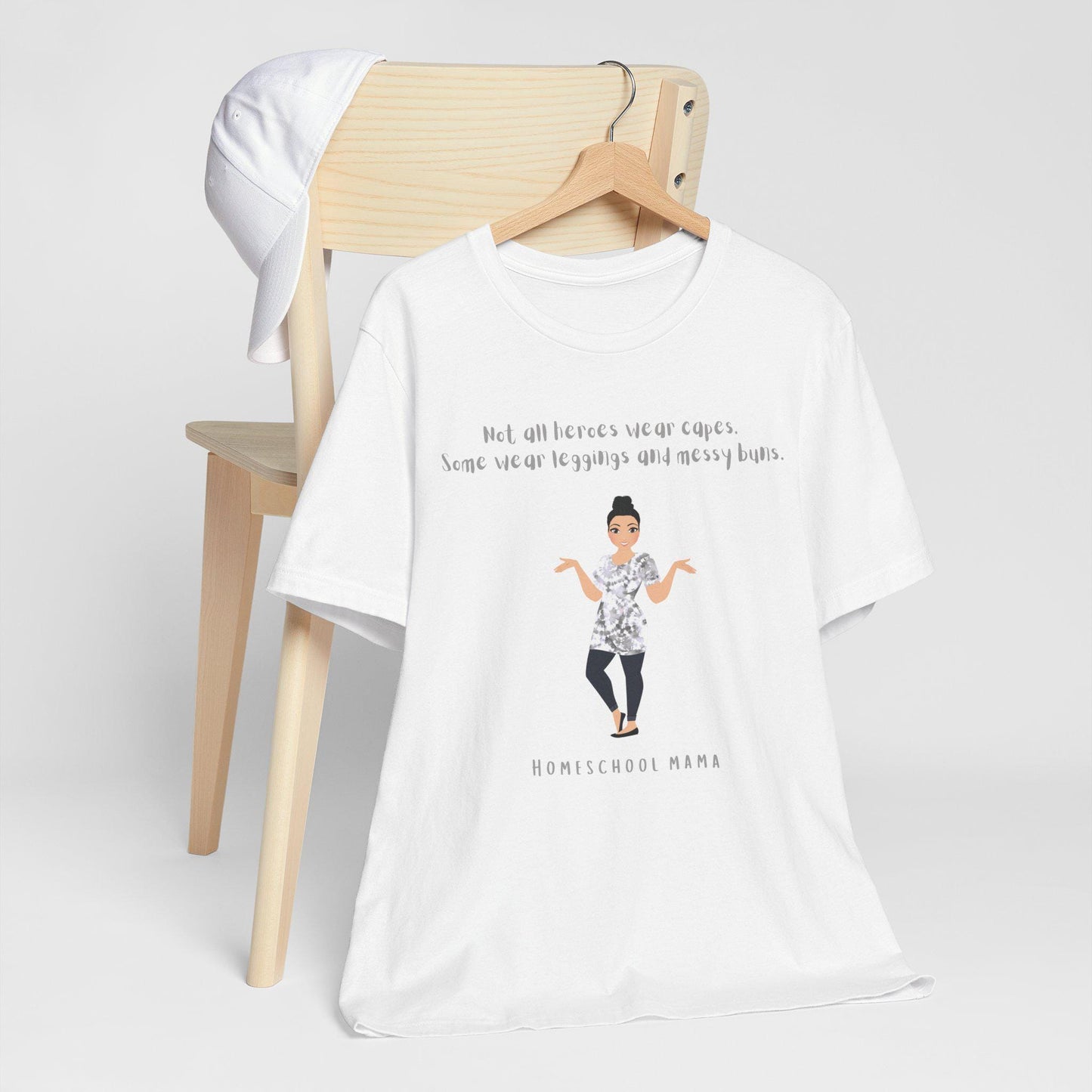 Brunette Homeschool Mama Hero Jersey Short Sleeve Tee