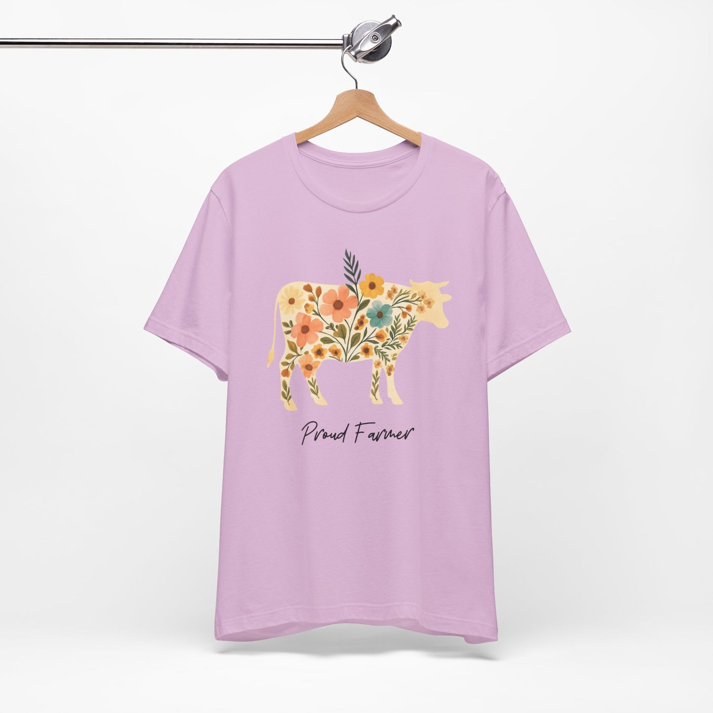 Floral Cow Tee - Proud Farmer Homesteading Women's Shirt Sz. S-5XL