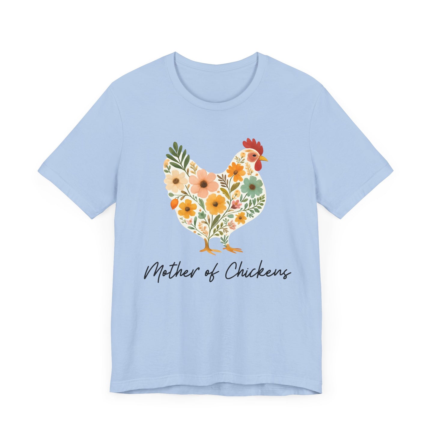 Women's  Mother of Chickens Floral Jersey Short Sleeve Tee Sz. S-5XL