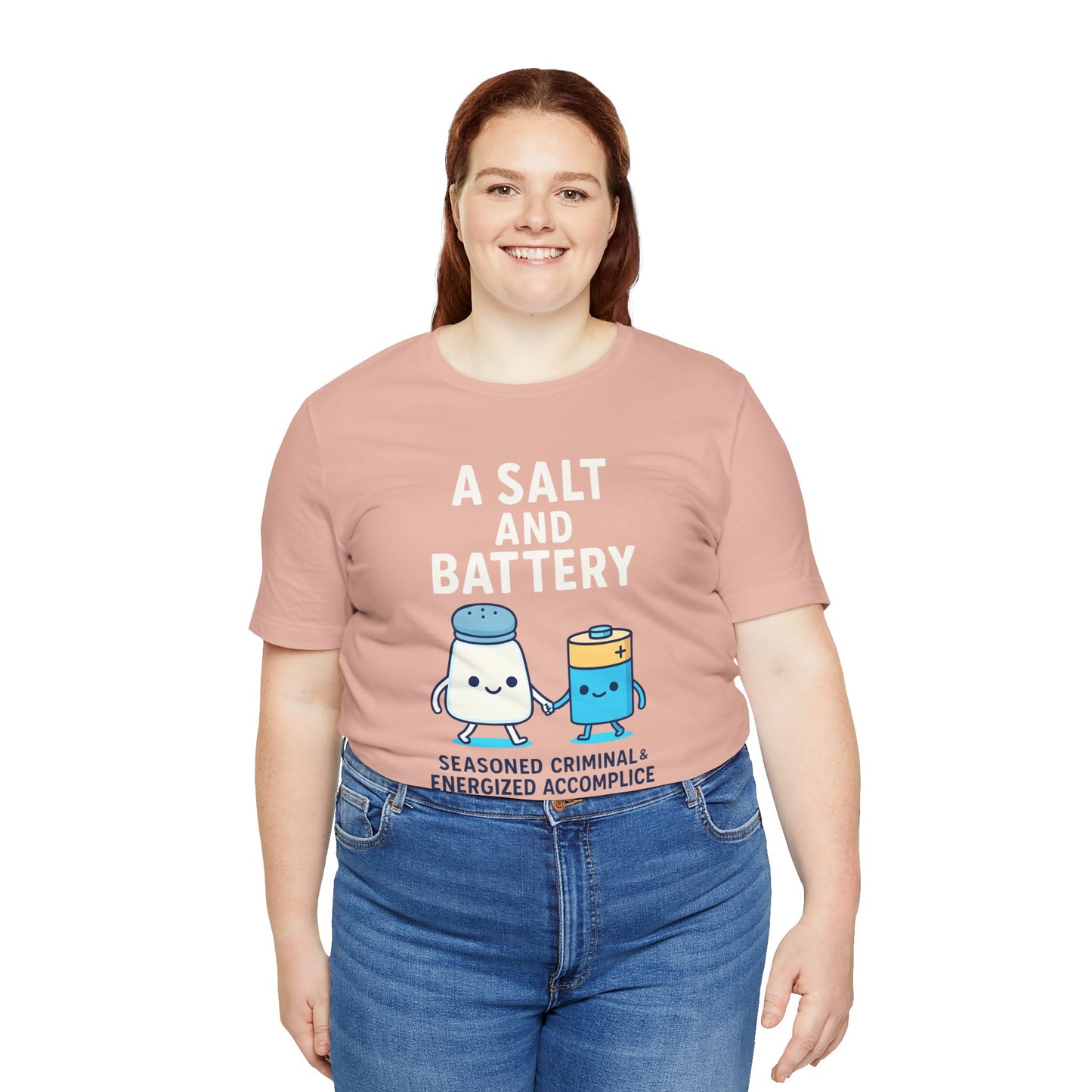 Women's  Funny A Salt and Battery  Jersey Short Sleeve Tee Sz. S-5XL