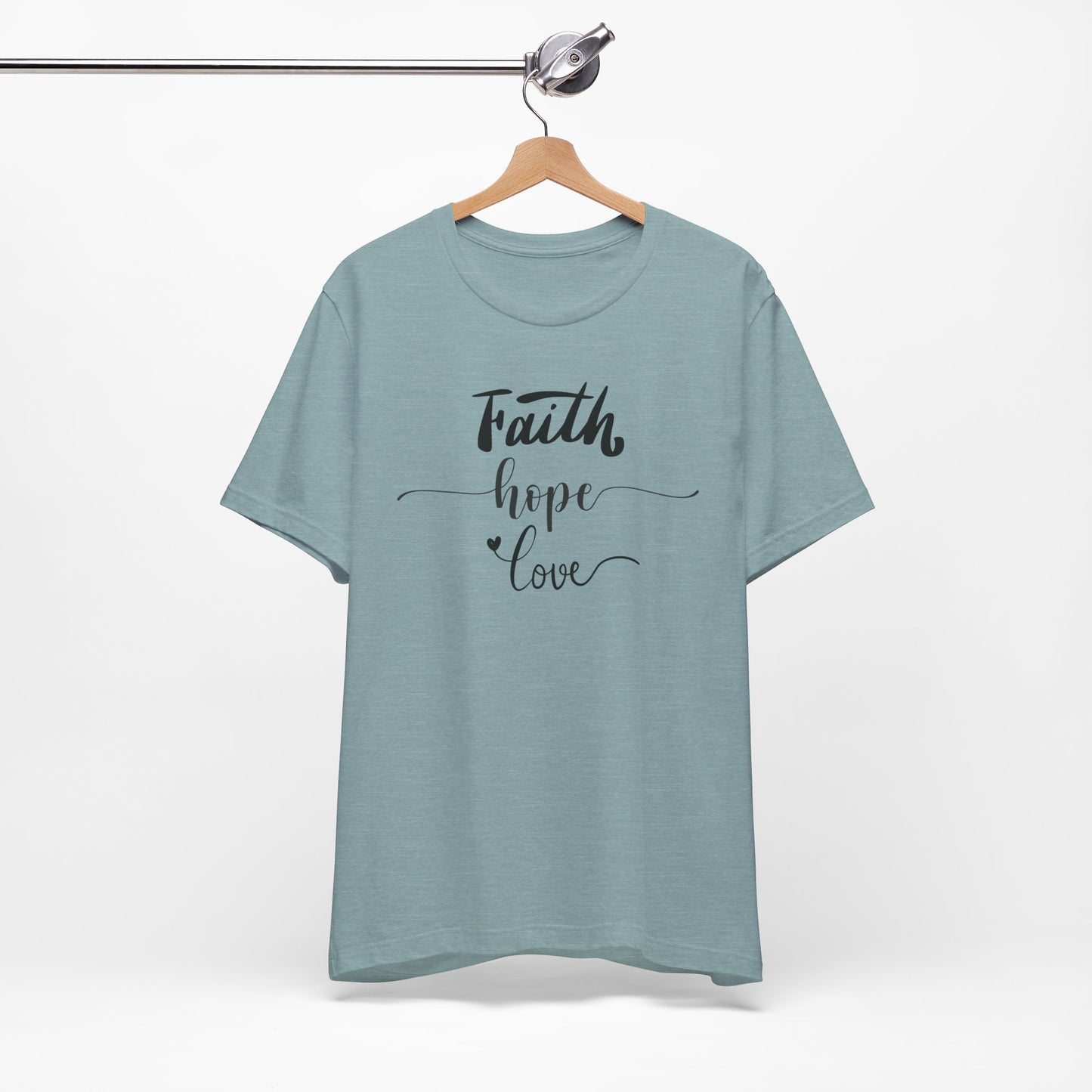 Women's Faith Hope Love Jersey Short Sleeve Tee S-5XL