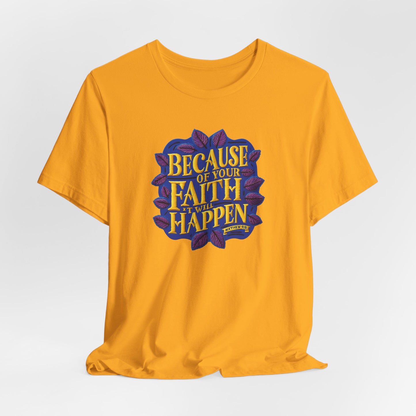 Women's Because of Your Faith Jersey Short Sleeve Tee