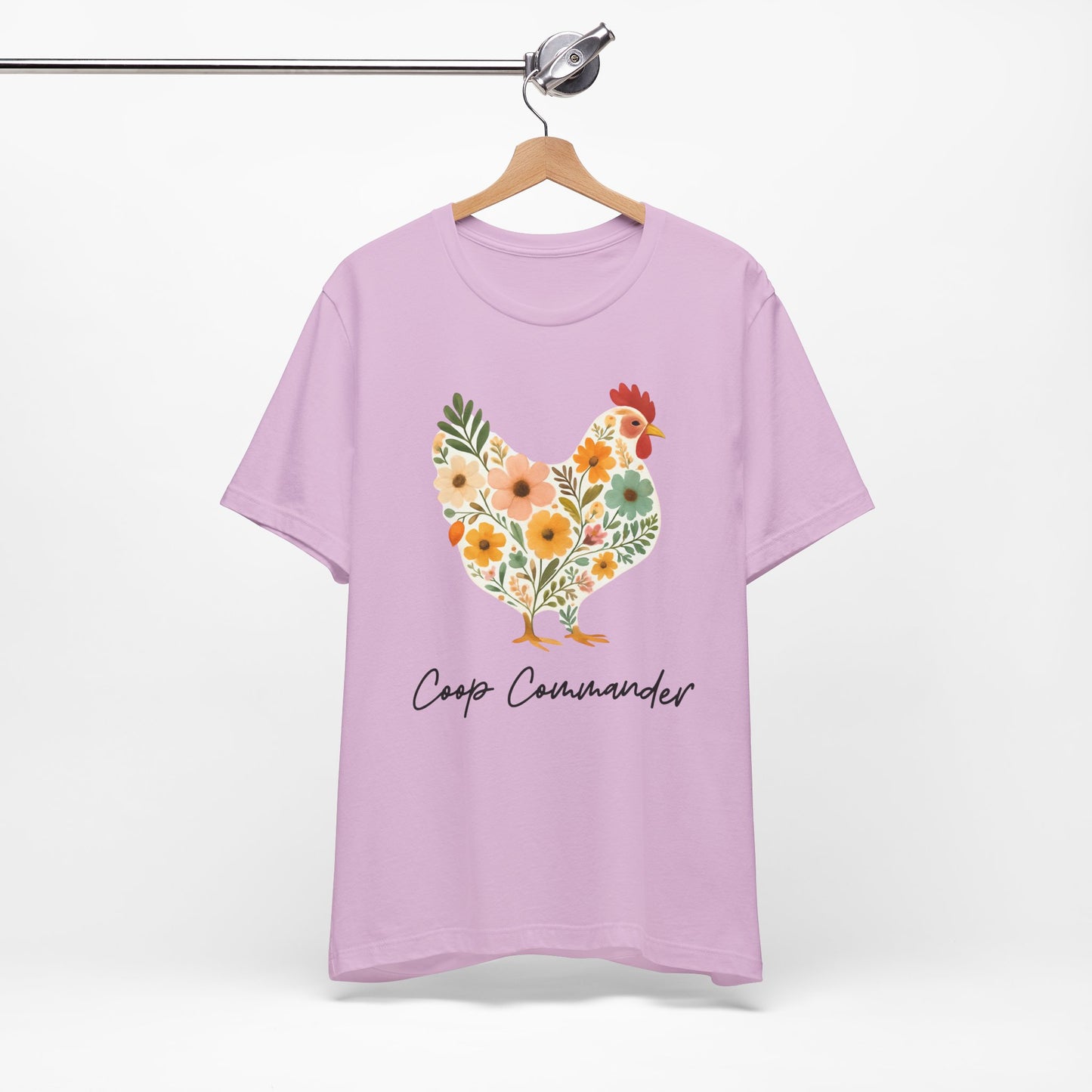 Women's Coop Commander Floral Chicken Jersey Short Sleeve Tee Sz. S-5XL