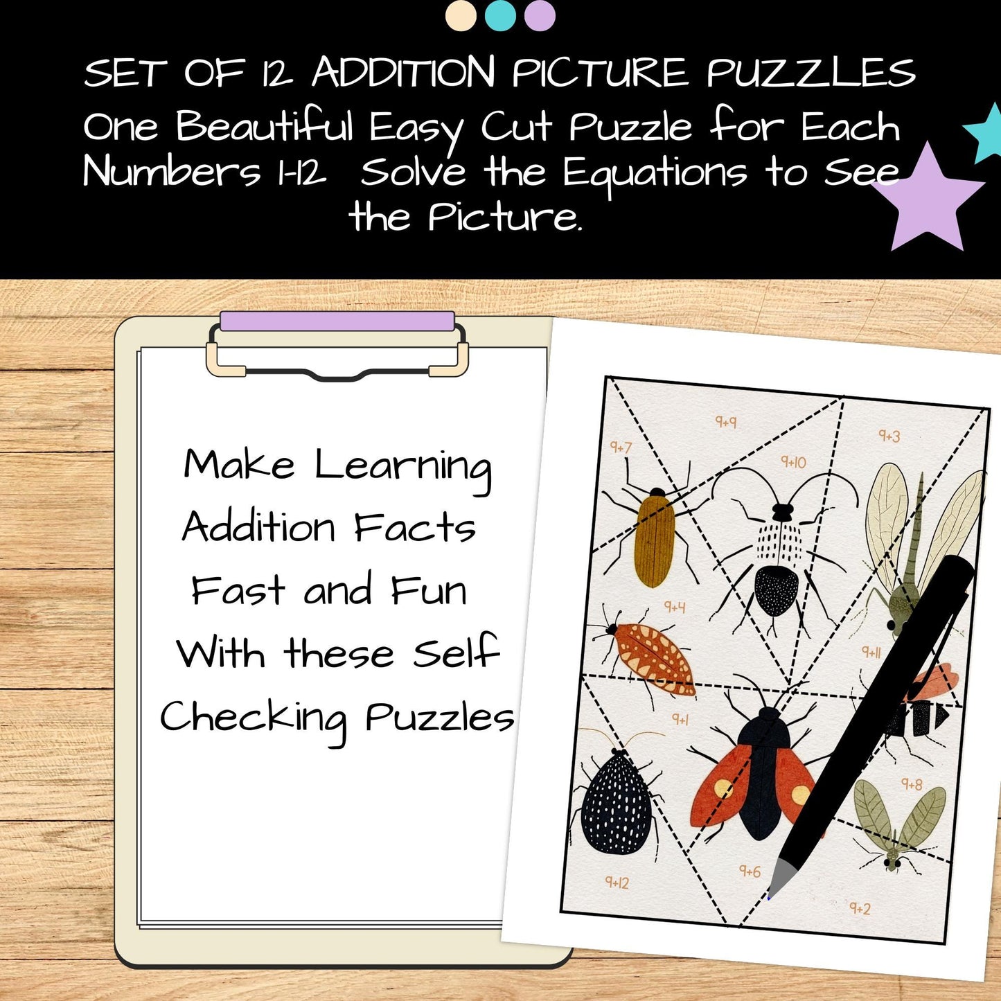 Addition Puzzles – Set of 12 Fun & Engaging Math Activities (Facts 1–12)