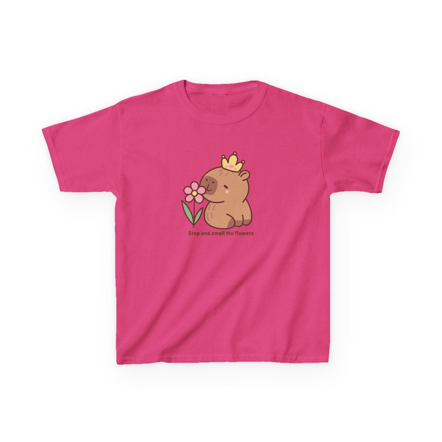 Kids Capybara Flower PrincessTee