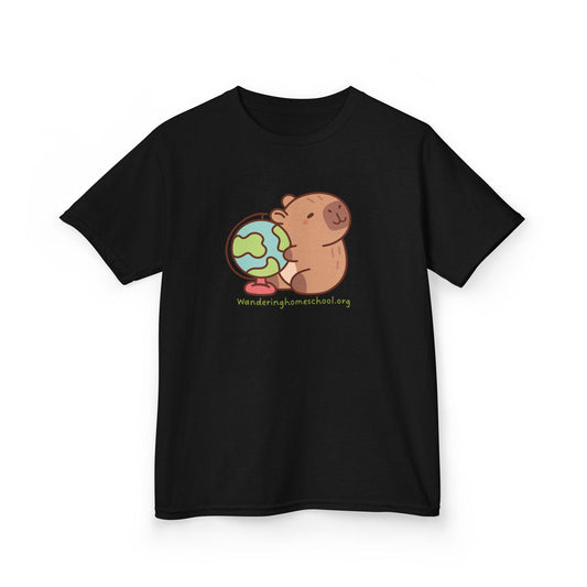 Kids Capybara Globe Cute Animal Tee