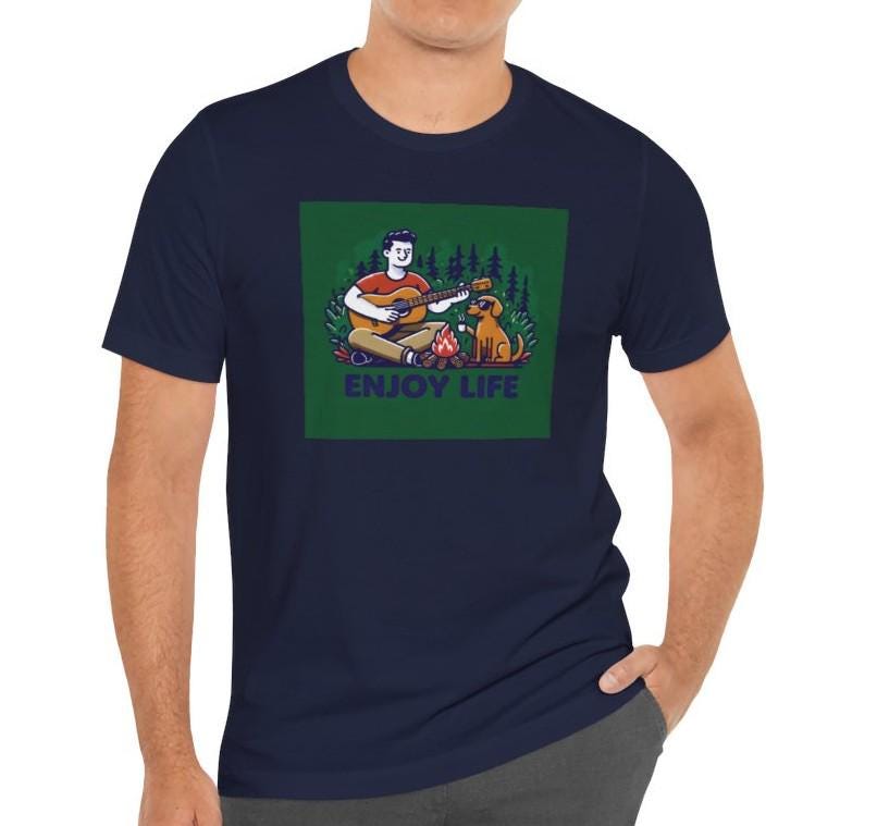Men's Enjoy Life Campfire Pup Jersey Short Sleeve Tee