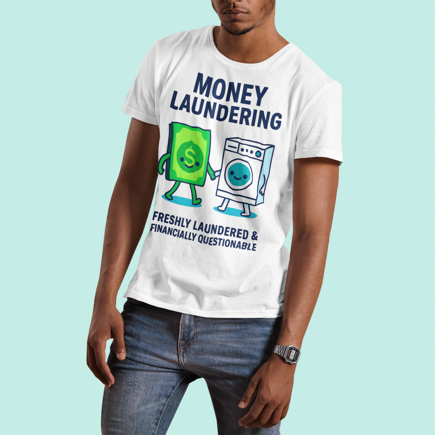 Men's Funny Money Laundering Unisex Jersey Short Sleeve Tee Sz. S-5XL