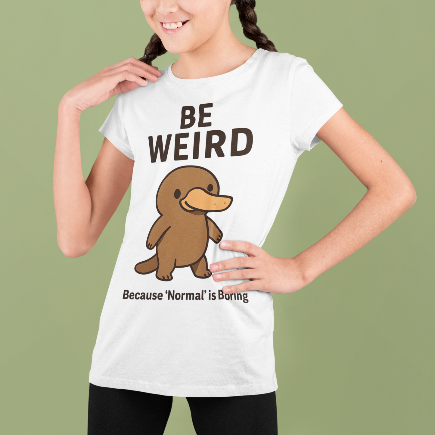 Children's Be Weird Platypus Short Sleeve Tee Sz. S-XL