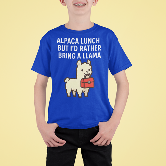 Children's Llama Lunch Youth Short Sleeve Tee Sz. S-XL
